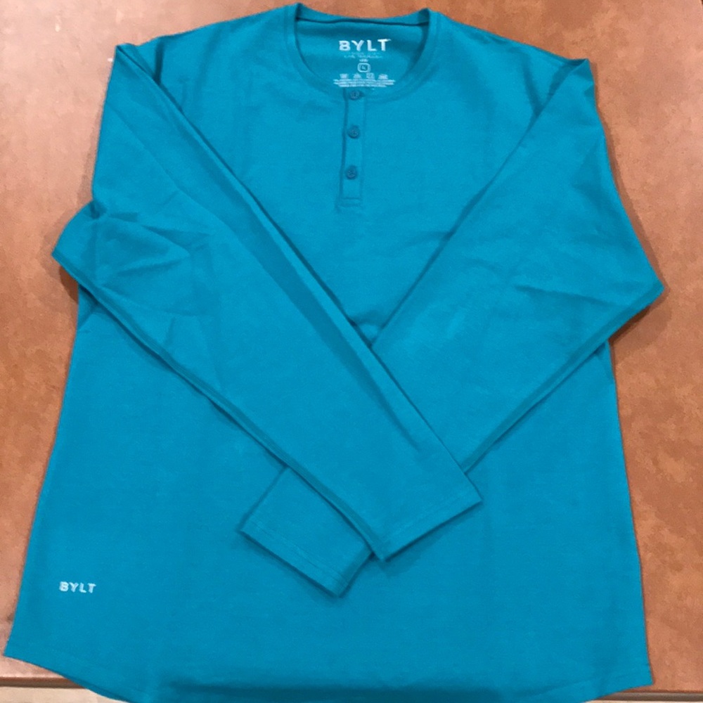 Bylt Drop Cut Long Sleeve Henley Button-Up shirt